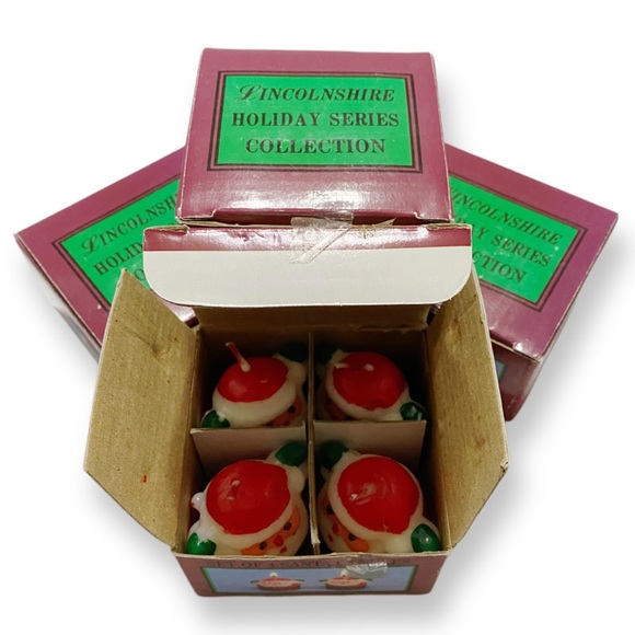 Lincolnshire, Holiday Series, Vintage 70s Tea Light Santa Claus 2" Candles, Mint - Picture 3 of 4
